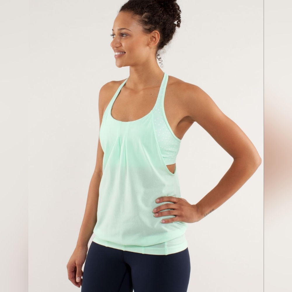 Lululemon Practice Freely Tank Fresh Teal / Petit Dot Fresh Teal 4